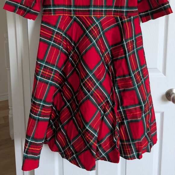 Banned Retro Bow Neck Holiday Plaid Dress - Picture 4 of 14